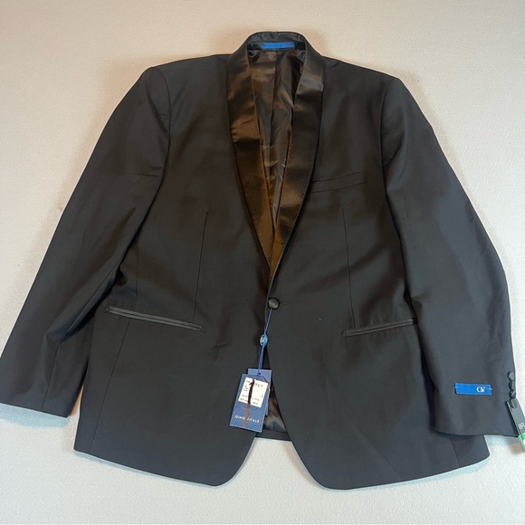 Gino Vitale Men’s Tuxedo Blazer Jacket Black Shawl Lapel Slim Fit Size 48R NEW - Picture 1 of 6